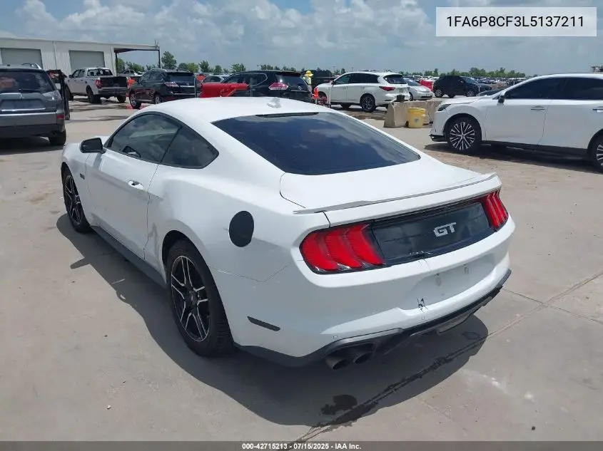 2020 Ford Mustang Gt Premium Fastback VIN: 1FA6P8CF3L5137211 Lot: 42715213