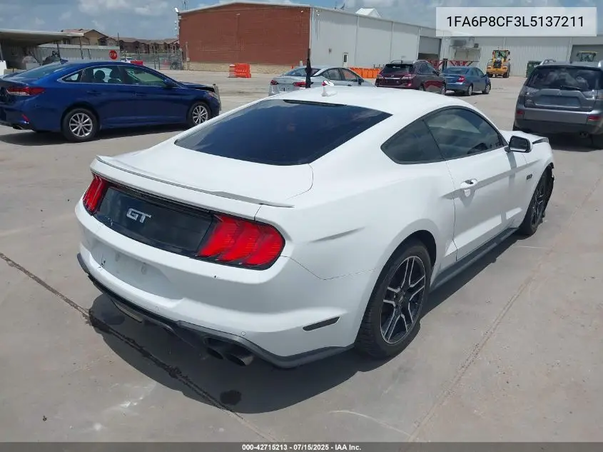 2020 Ford Mustang Gt Premium Fastback VIN: 1FA6P8CF3L5137211 Lot: 42715213
