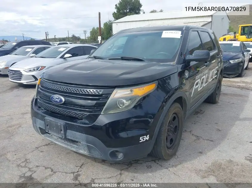 2014 Ford Police Interceptor VIN: 1FM5K8AR0EGA70829 Lot: 41596225