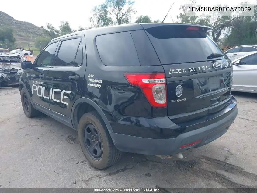 2014 Ford Police Interceptor VIN: 1FM5K8AR0EGA70829 Lot: 41596225