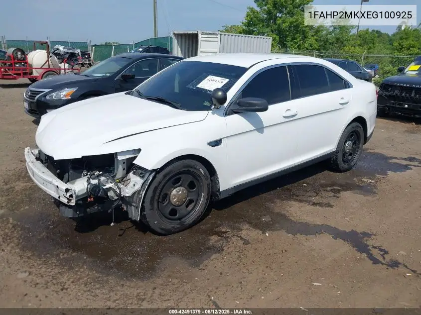2014 Ford Police Interceptor VIN: 1FAHP2MKXEG100925 Lot: 42491379