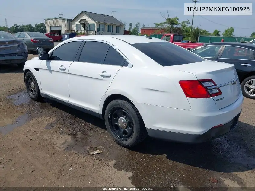2014 Ford Police Interceptor VIN: 1FAHP2MKXEG100925 Lot: 42491379
