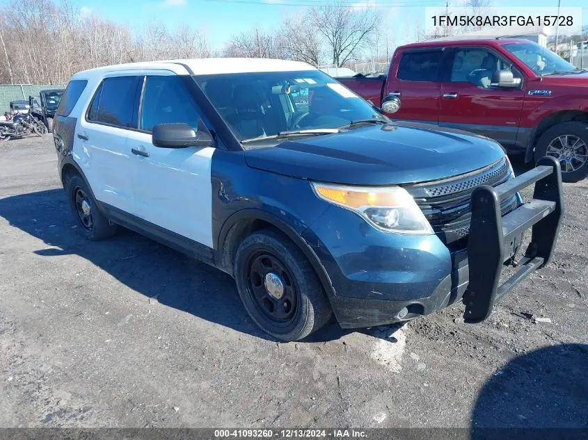 2015 Ford Police Interceptor VIN: 1FM5K8AR3FGA15728 Lot: 41093260