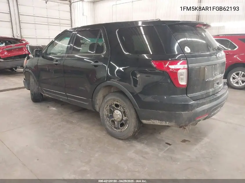 2015 Ford Police Interceptor VIN: 1FM5K8AR1FGB62193 Lot: 42120158