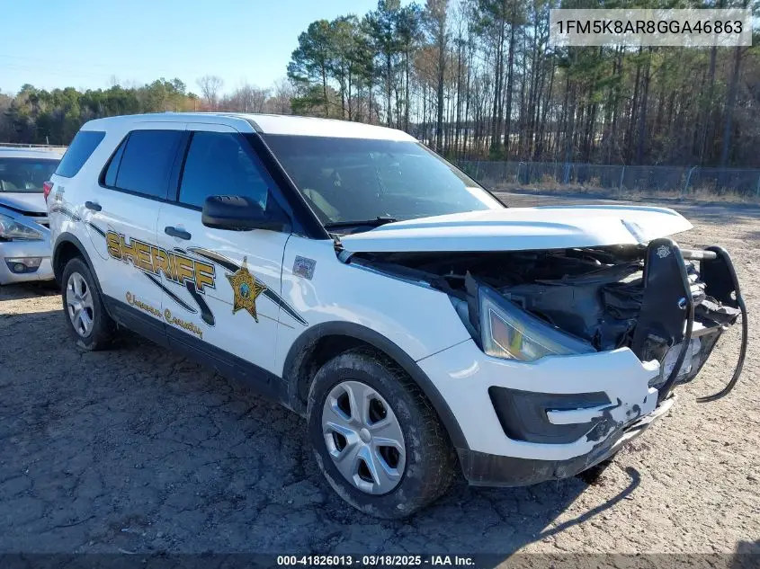2016 Ford Police Interceptor VIN: 1FM5K8AR8GGA46863 Lot: 41826013