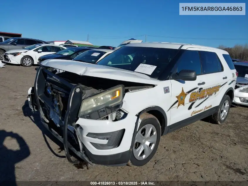 2016 Ford Police Interceptor VIN: 1FM5K8AR8GGA46863 Lot: 41826013