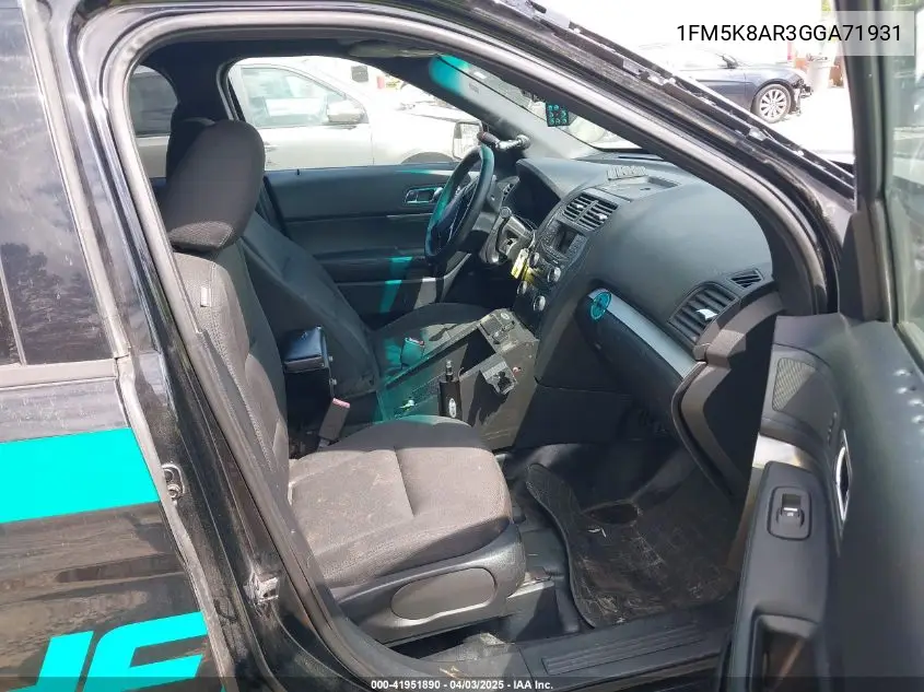 2016 Ford Police Interceptor VIN: 1FM5K8AR3GGA71931 Lot: 41951890