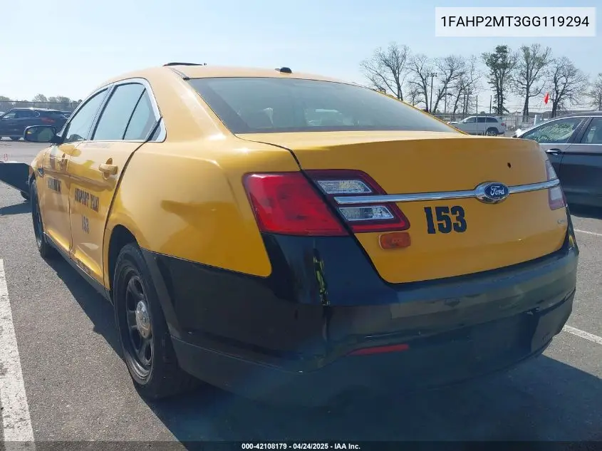 2016 Ford Police Interceptor VIN: 1FAHP2MT3GG119294 Lot: 42108179