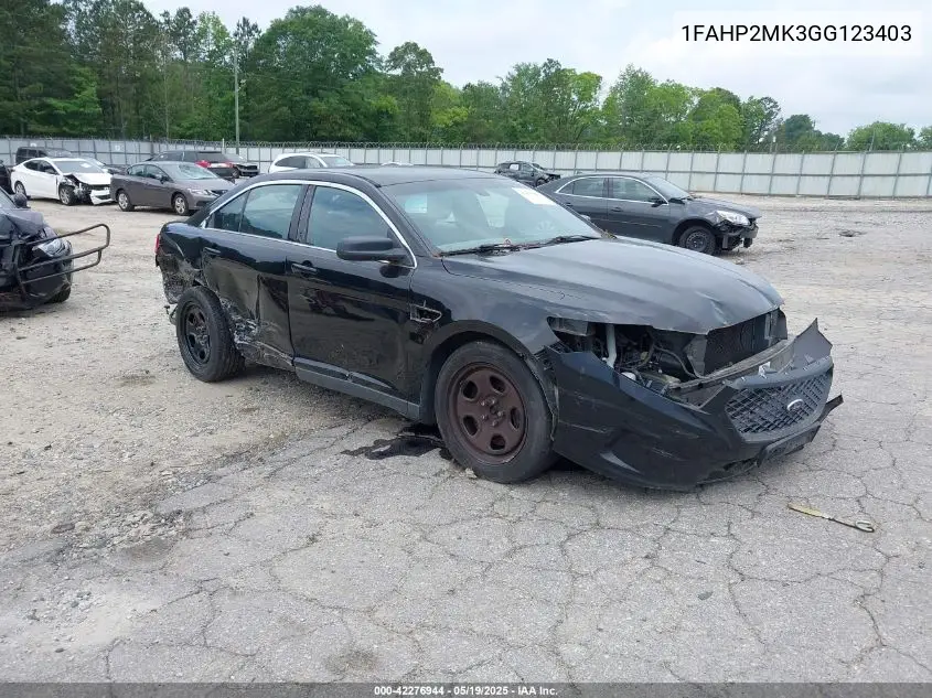 2016 Ford Police Interceptor VIN: 1FAHP2MK3GG123403 Lot: 42276944