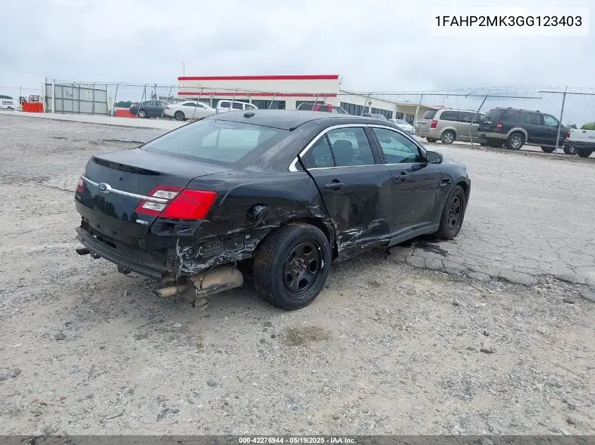 2016 Ford Police Interceptor VIN: 1FAHP2MK3GG123403 Lot: 42276944