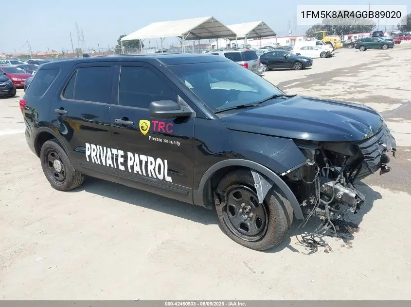 2016 Ford Police Interceptor VIN: 1FM5K8AR4GGB89020 Lot: 42460533