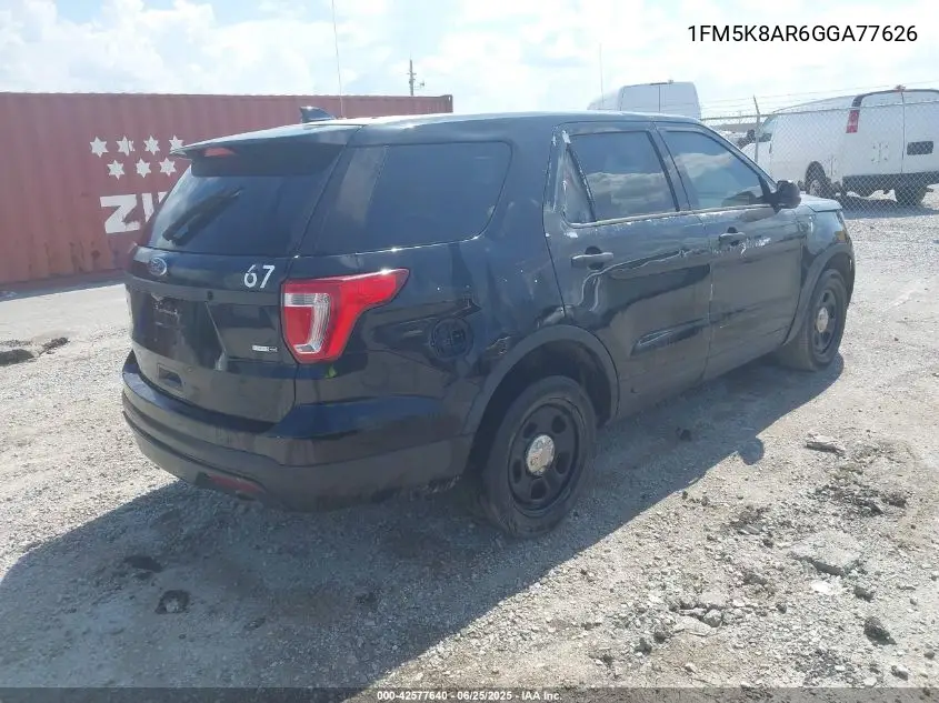 2016 Ford Police Interceptor VIN: 1FM5K8AR6GGA77626 Lot: 42577640