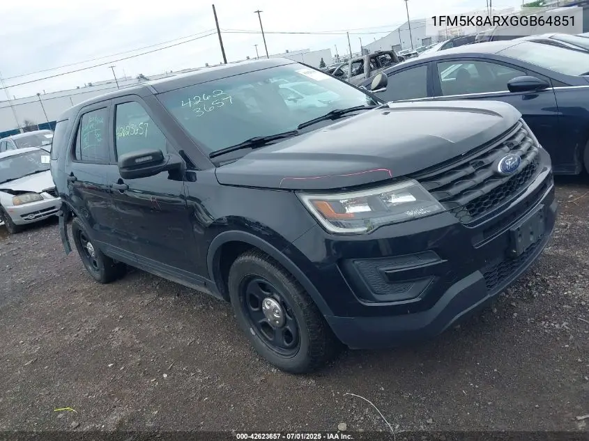 2016 Ford Police Interceptor VIN: 1FM5K8ARXGGB64851 Lot: 42623657
