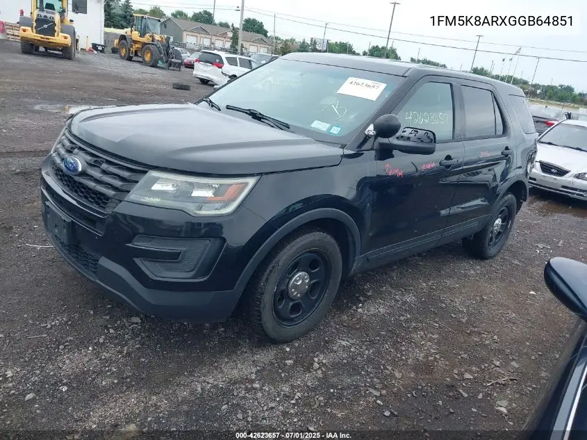 2016 Ford Police Interceptor VIN: 1FM5K8ARXGGB64851 Lot: 42623657