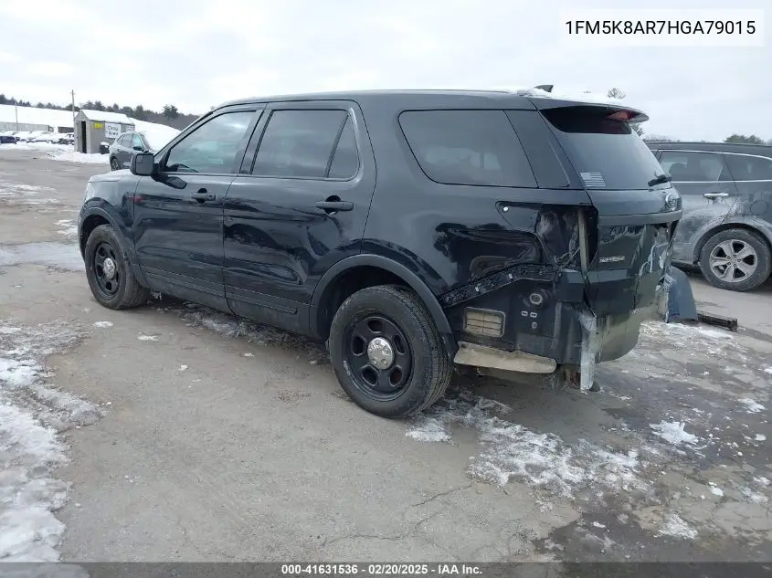 2017 Ford Police Interceptor VIN: 1FM5K8AR7HGA79015 Lot: 41631536