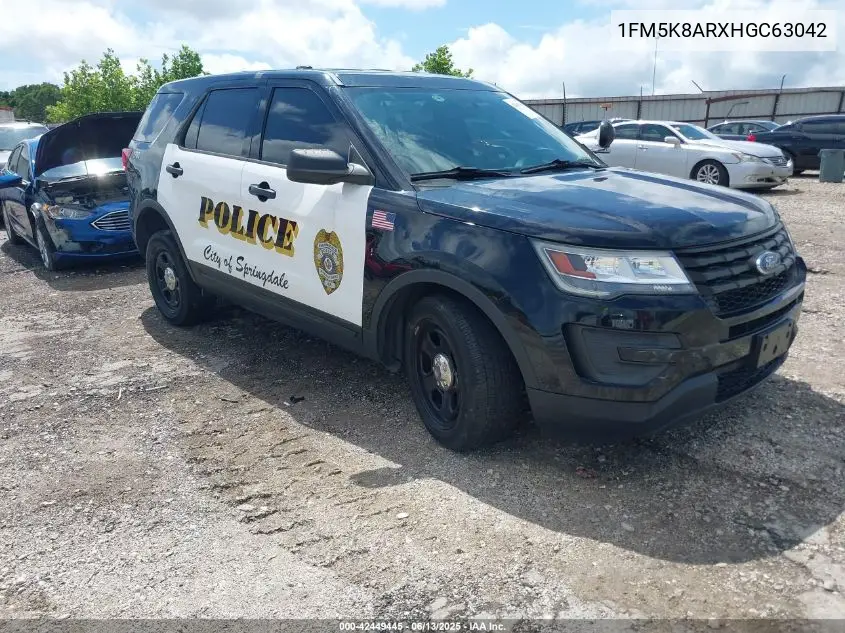 2017 Ford Police Interceptor VIN: 1FM5K8ARXHGC63042 Lot: 42449445