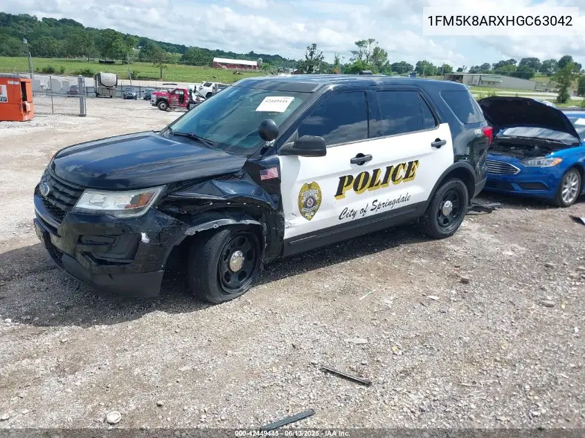 2017 Ford Police Interceptor VIN: 1FM5K8ARXHGC63042 Lot: 42449445