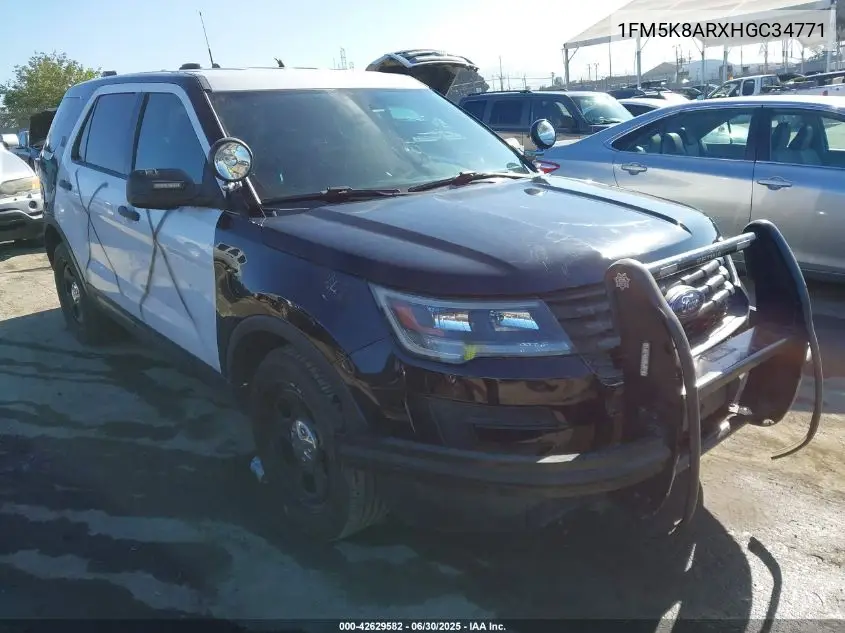 2017 Ford Police Interceptor VIN: 1FM5K8ARXHGC34771 Lot: 42629582