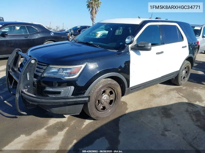 2017 Ford Police Interceptor VIN: 1FM5K8ARXHGC34771 Lot: 42629582