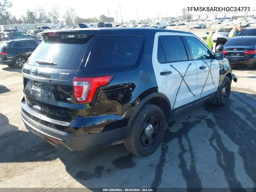 2017 Ford Police Interceptor VIN: 1FM5K8ARXHGC34771 Lot: 42629582