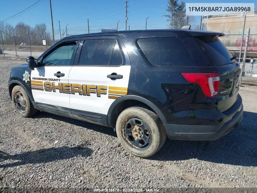 2018 Ford Police Interceptor VIN: 1FM5K8AR7JGA89968 Lot: 41618578
