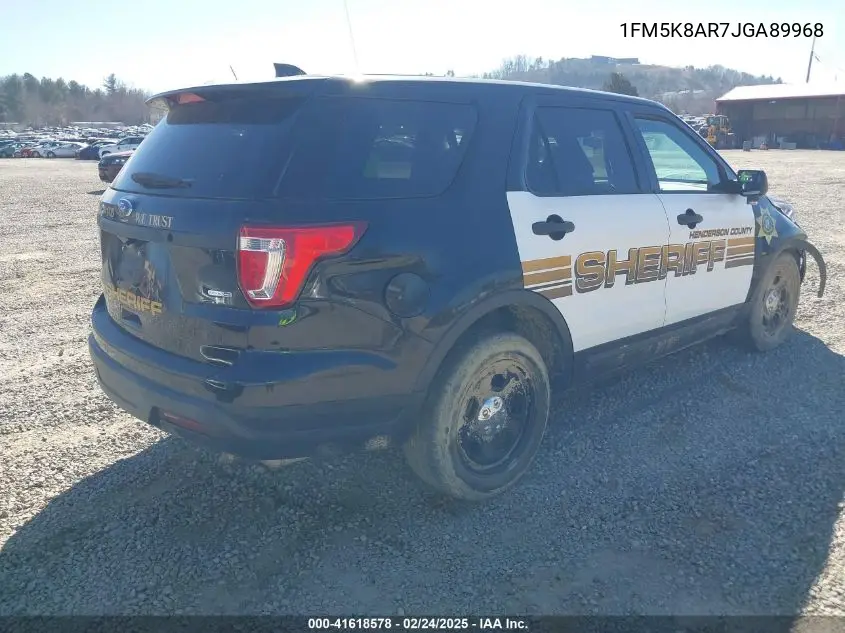 2018 Ford Police Interceptor VIN: 1FM5K8AR7JGA89968 Lot: 41618578