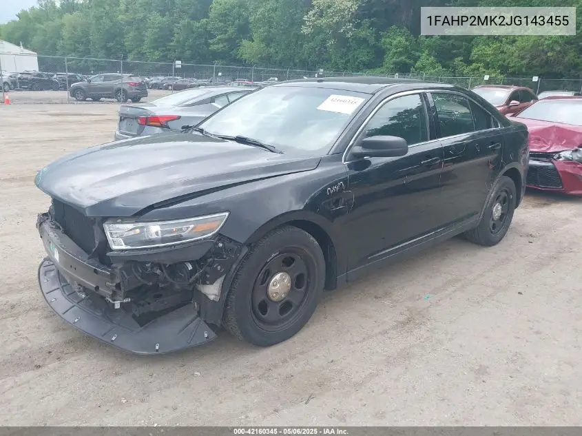 2018 Ford Police Interceptor VIN: 1FAHP2MK2JG143455 Lot: 42160345
