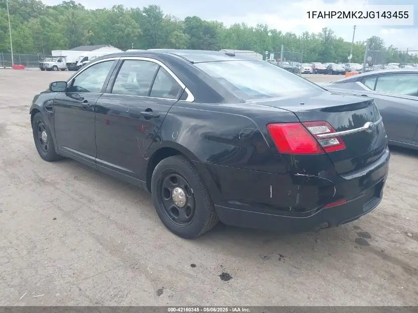 2018 Ford Police Interceptor VIN: 1FAHP2MK2JG143455 Lot: 42160345