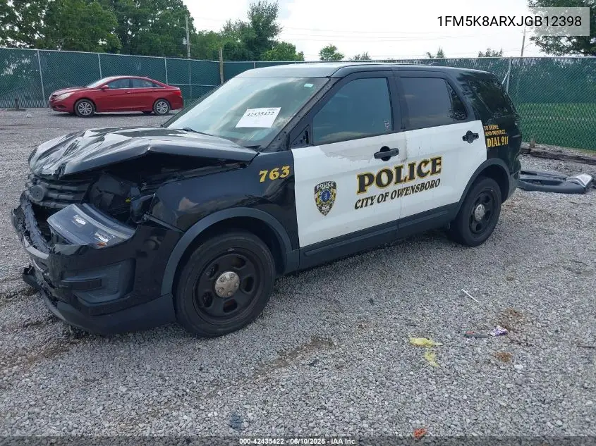 2018 Ford Police Interceptor VIN: 1FM5K8ARXJGB12398 Lot: 42435422