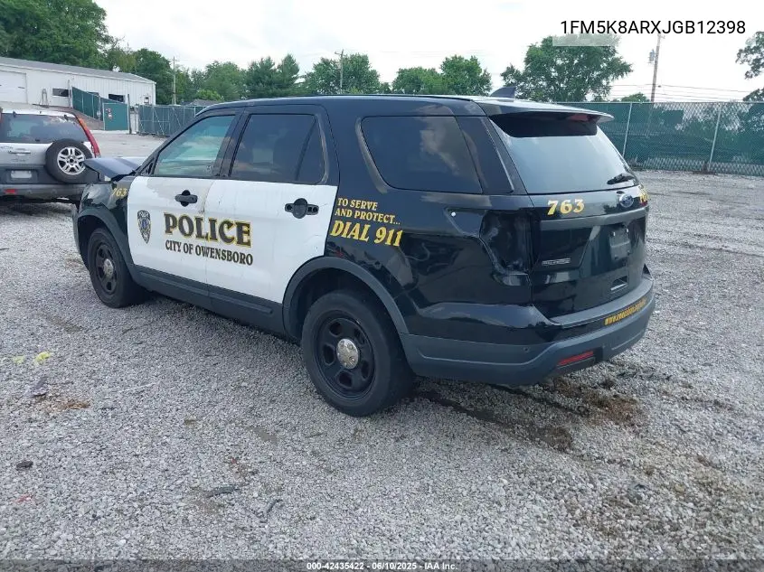 2018 Ford Police Interceptor VIN: 1FM5K8ARXJGB12398 Lot: 42435422