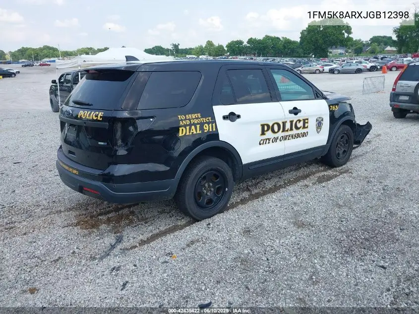 2018 Ford Police Interceptor VIN: 1FM5K8ARXJGB12398 Lot: 42435422