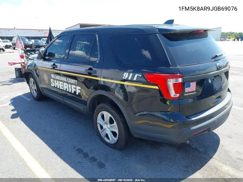 2018 Ford Police Interceptor VIN: 1FM5K8AR9JGB69076 Lot: 42536957
