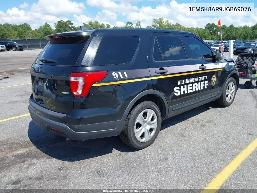 2018 Ford Police Interceptor VIN: 1FM5K8AR9JGB69076 Lot: 42536957