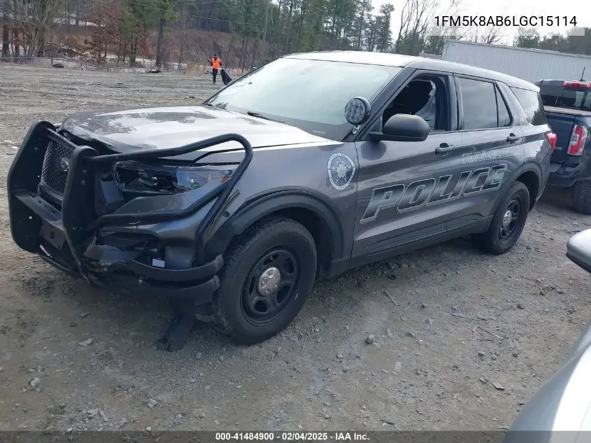 2020 Ford Police Interceptor VIN: 1FM5K8AB6LGC15114 Lot: 41484900