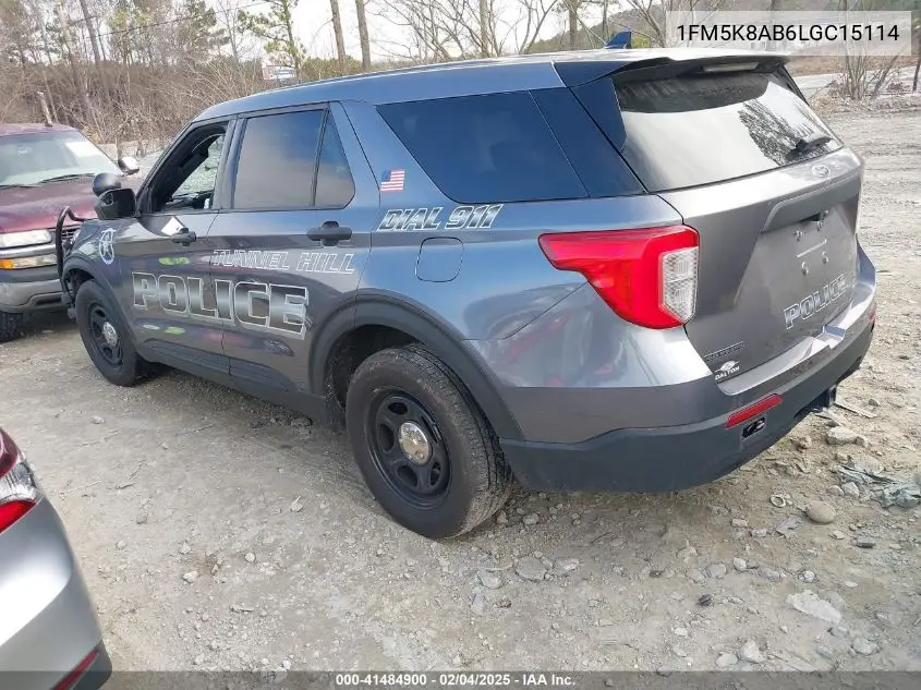 2020 Ford Police Interceptor VIN: 1FM5K8AB6LGC15114 Lot: 41484900