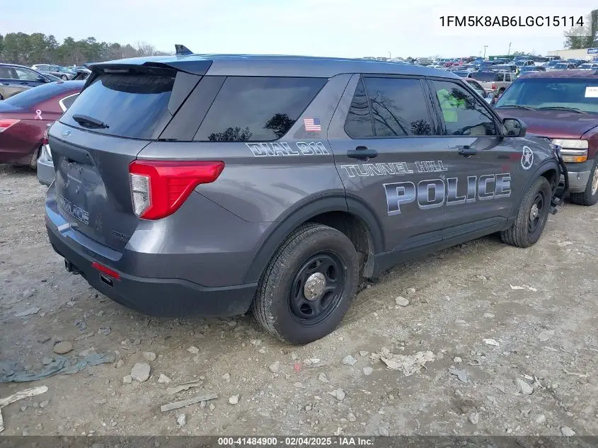 2020 Ford Police Interceptor VIN: 1FM5K8AB6LGC15114 Lot: 41484900
