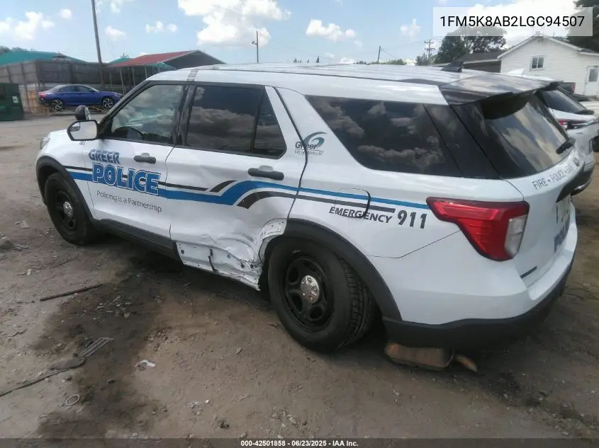 2020 Ford Police Interceptor VIN: 1FM5K8AB2LGC94507 Lot: 42501858