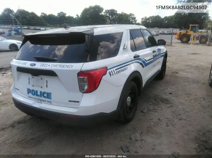 2020 Ford Police Interceptor VIN: 1FM5K8AB2LGC94507 Lot: 42501858