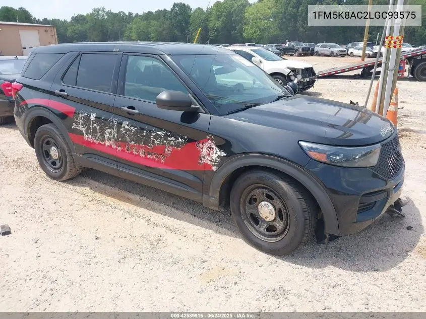 2020 Ford Police Interceptor VIN: 1FM5K8AC2LGC93575 Lot: 42589916