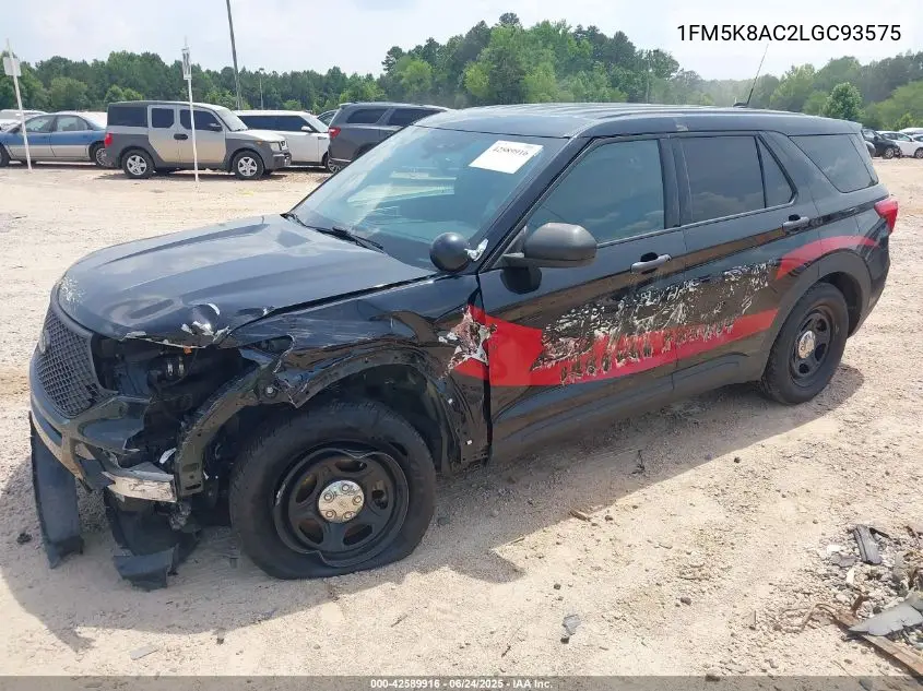 2020 Ford Police Interceptor VIN: 1FM5K8AC2LGC93575 Lot: 42589916