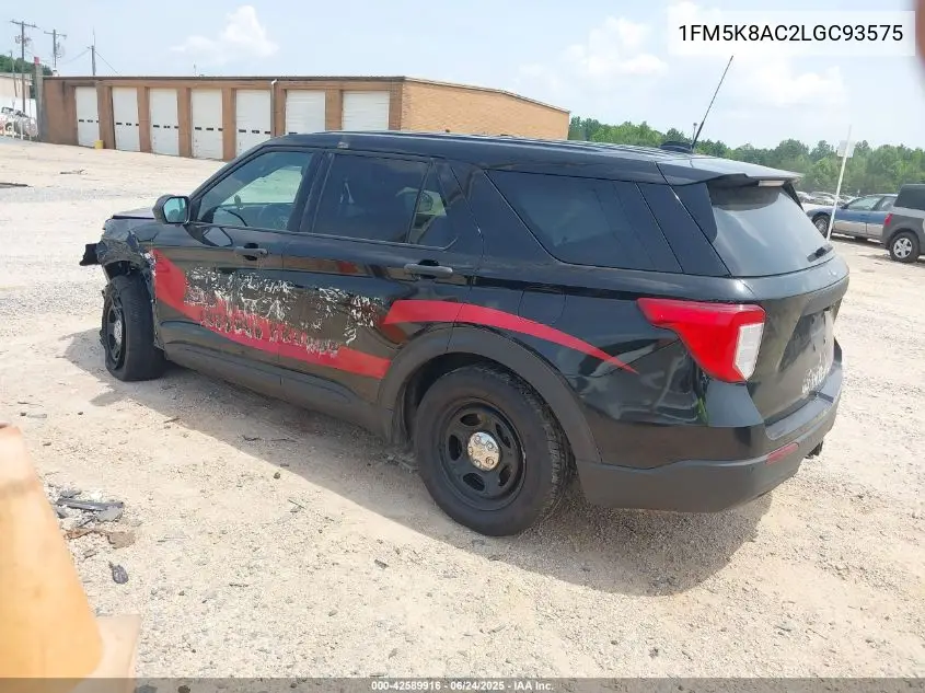 2020 Ford Police Interceptor VIN: 1FM5K8AC2LGC93575 Lot: 42589916