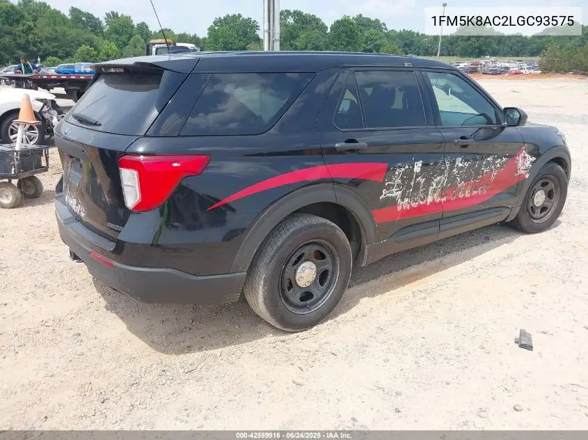 2020 Ford Police Interceptor VIN: 1FM5K8AC2LGC93575 Lot: 42589916