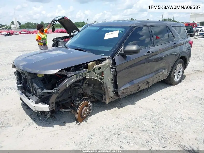 2021 Ford Police Interceptor VIN: 1FM5K8AW0MNA08587 Lot: 42494529