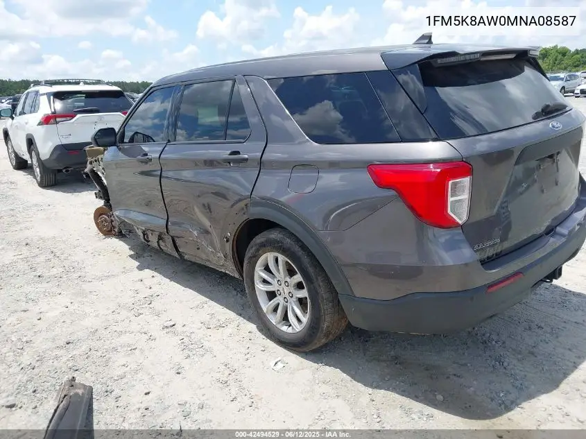 2021 Ford Police Interceptor VIN: 1FM5K8AW0MNA08587 Lot: 42494529