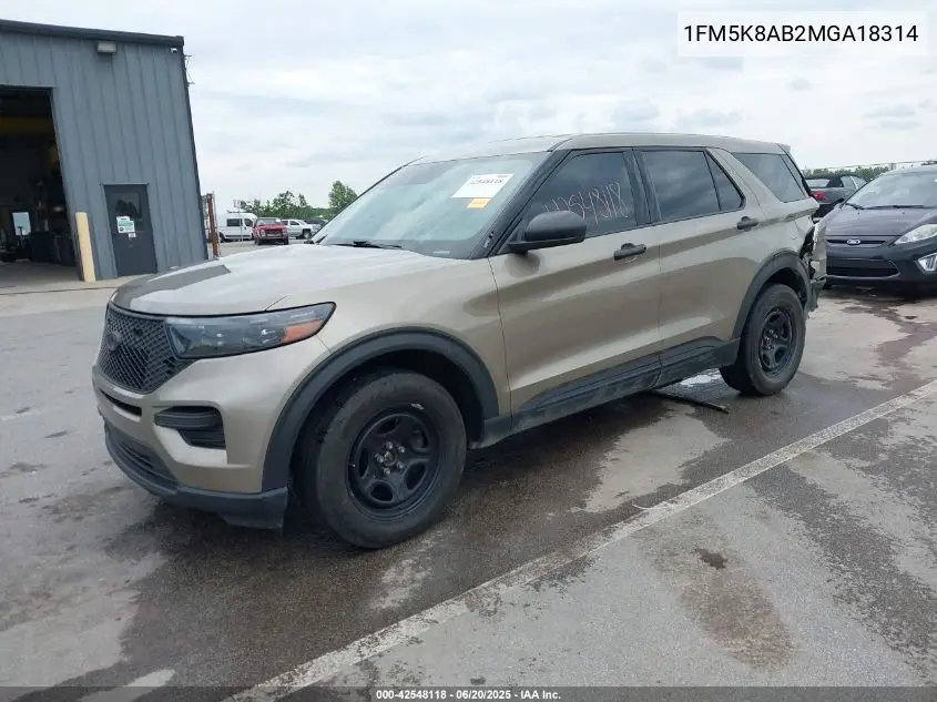 2021 Ford Police Interceptor VIN: 1FM5K8AB2MGA18314 Lot: 42548118