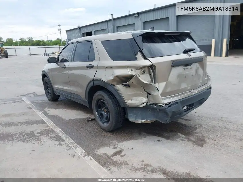 2021 Ford Police Interceptor VIN: 1FM5K8AB2MGA18314 Lot: 42548118