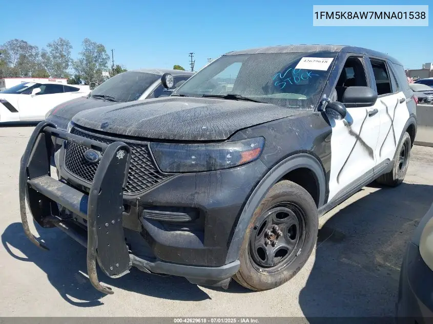 2021 Ford Police Interceptor VIN: 1FM5K8AW7MNA01538 Lot: 42629618