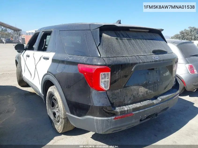2021 Ford Police Interceptor VIN: 1FM5K8AW7MNA01538 Lot: 42629618
