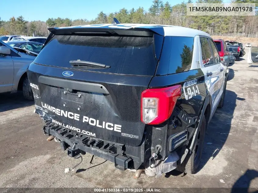 2022 Ford Police Interceptor VIN: 1FM5K8AB9NGA01978 Lot: 41750334