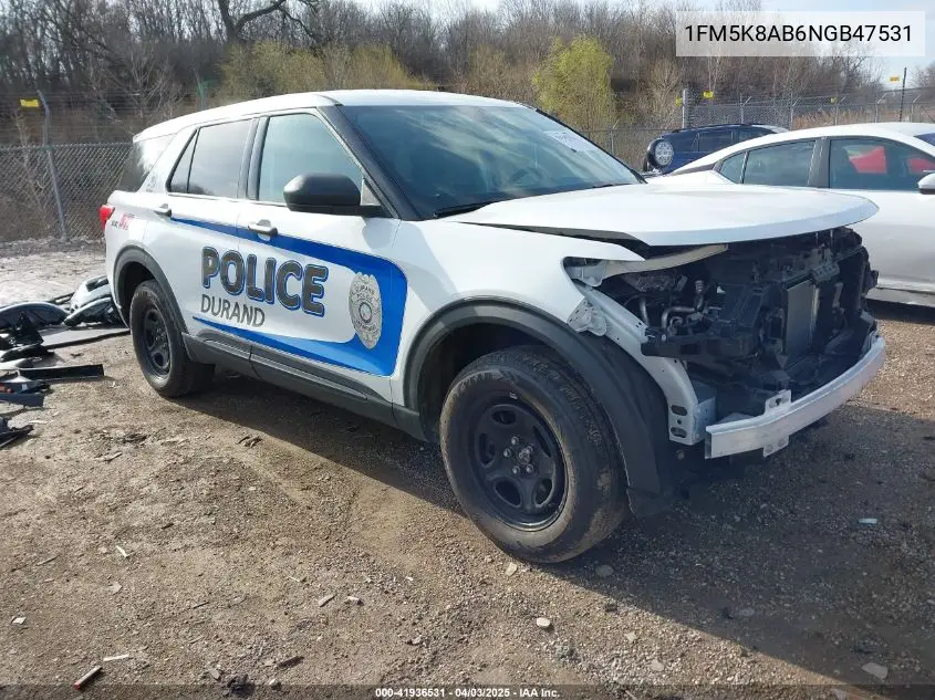 2022 Ford Police Interceptor VIN: 1FM5K8AB6NGB47531 Lot: 41936531